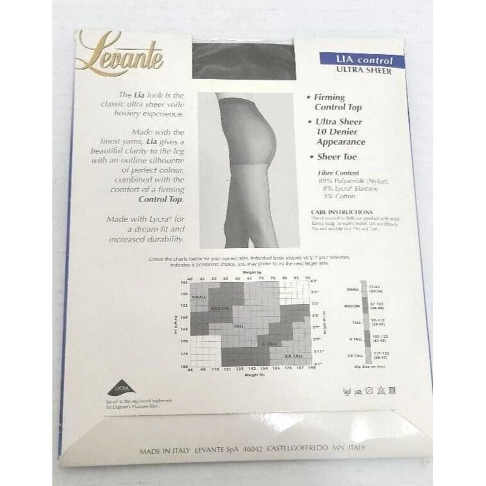 LEVANTE LOT of 3 LIA CONTROL TOP 2 MEDIUM CLASSIC ULTRA SHEER PANTYHOSE …